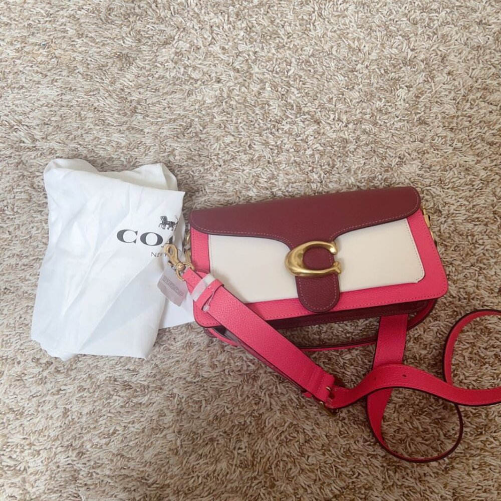 COACH Tabby 26 Small Color-Block Leather Shoulder Bag - Picture 9 of 14